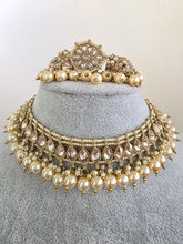 Champagne White Antique Polki Kundan Choker Necklace, Polk Necklace, Indian jewelry, Pakistani necklace, punjabi necklace, bridal wedding