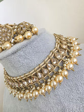 Champagne White Antique Polki Kundan Choker Necklace, Polk Necklace, Indian jewelry, Pakistani necklace, punjabi necklace, bridal wedding