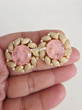 Pink Doublet CZ Diamond Stud Earrings /Indian Jewelry /Statement Stud Earring/Victorian Stud Earrings/Cz Stud/Diamond Stud Earrings
