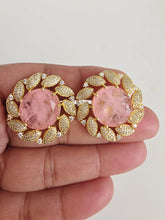 Pink Doublet CZ Diamond Stud Earrings /Indian Jewelry /Statement Stud Earring/Victorian Stud Earrings/Cz Stud/Diamond Stud Earrings