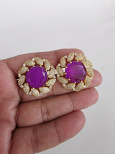 Purple Doublet CZ Diamond Stud Earrings /Indian Jewelry /Statement Stud Earring/Victorian Stud Earrings/Cz Stud/Diamond Stud Earrings