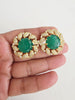Green Doublet CZ Diamond Stud Earrings /Indian Jewelry /Statement Stud Earring/Victorian Stud Earrings/Cz Stud/Diamond Stud Earrings