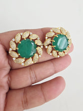 Green Doublet CZ Diamond Stud Earrings /Indian Jewelry /Statement Stud Earring/Victorian Stud Earrings/Cz Stud/Diamond Stud Earrings