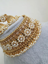 White Gold Polki Choker Necklace, Indian Jewelry, indian wedding necklace, bridal jewelry, Punjabi Pakistani south Indian necklace,Mukut set