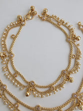 Bridal Gold Plated Anklet Pair/Payal/Moti Payal/Jhanjran/Panjeb/Pajeb/Indian Traditional Anklets/Indian Jewelry/ Pakistani Jewelry
