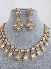White Moissanite Kundan Necklace/Indian Kundan Set /Bollywood Jewelry/Indian wedding/Bridal Indian Wedding/Pakistani/Punjabi