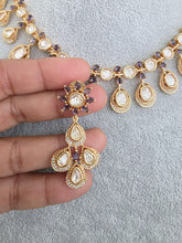 Purple Moissanite Kundan Necklace/Indian Kundan Set /Bollywood Jewelry/Indian wedding/Bridal Indian Wedding/Pakistani/Punjabi