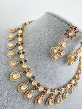 Purple Moissanite Kundan Necklace/Indian Kundan Set /Bollywood Jewelry/Indian wedding/Bridal Indian Wedding/Pakistani/Punjabi