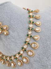 Green Moissanite Kundan Necklace/Indian Kundan Set /Bollywood Jewelry/Indian wedding/Bridal Indian Wedding/Pakistani/Punjabi