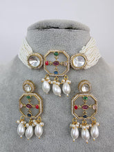 White Heritage Victorian moissanite polki Kundan choker Necklace, Inlay work Indian Bridal Jewelry, Bollywood, Indian Pakistani Necklace