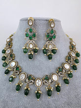 Green Victorian Moissanite Kundan Necklace/Kundan Choker/Bollywood Jewelry/Indian wedding/Bridal jewelry/Indian Wedding/Pakistani/Punjabi