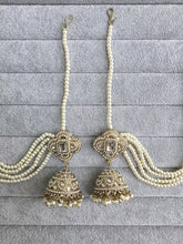 Kundan Pearl bahubali jhumka, Kundan jhumnka, bahubali earrings, Pearl jewelry for weddings, Indian Pakistani jewelry, Bridesmaid jewelry