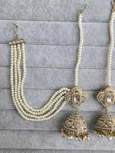Kundan Pearl bahubali jhumka, Kundan jhumnka, bahubali earrings, Pearl jewelry for weddings, Indian Pakistani jewelry, Bridesmaid jewelry