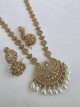 Long Antique dull gold plated Polki mala Necklace/Indian Long Necklace/Pakistani Jewelry/Mala Set /Indian Wedding/Rani Haar/Haram Necklace
