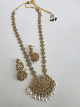Long Antique dull gold plated Polki mala Necklace/Indian Long Necklace/Pakistani Jewelry/Mala Set /Indian Wedding/Rani Haar/Haram Necklace