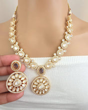 Purple Moissanite Kundan Necklace/Indian Kundan Set /Bollywood Jewelry/Indian wedding/Bridal Indian Wedding/Pakistani/Punjabi