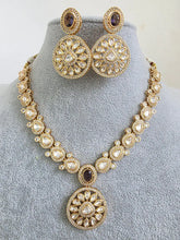 Purple Moissanite Kundan Necklace/Indian Kundan Set /Bollywood Jewelry/Indian wedding/Bridal Indian Wedding/Pakistani/Punjabi