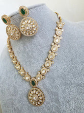Green Moissanite Kundan Necklace/Indian Kundan Set /Bollywood Jewelry/Indian wedding/Bridal Indian Wedding/Pakistani/Punjabi