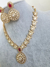 Ruby Red Moissanite Kundan Necklace/Indian Kundan Set /Bollywood Jewelry/Indian wedding/Bridal Indian Wedding/Pakistani/Punjabi