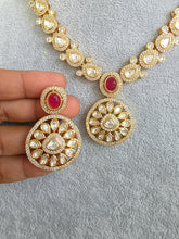 Ruby Red Moissanite Kundan Necklace/Indian Kundan Set /Bollywood Jewelry/Indian wedding/Bridal Indian Wedding/Pakistani/Punjabi