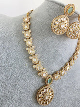 MintGreen Moissanite Kundan Necklace/Indian Kundan Set /Bollywood Jewelry/Indian wedding/Bridal Indian Wedding/Pakistani/Punjabi
