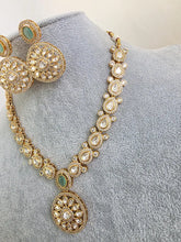 MintGreen Moissanite Kundan Necklace/Indian Kundan Set /Bollywood Jewelry/Indian wedding/Bridal Indian Wedding/Pakistani/Punjabi