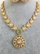 MintGreen Moissanite Kundan Necklace/Indian Kundan Set /Bollywood Jewelry/Indian wedding/Bridal Indian Wedding/Pakistani/Punjabi