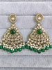 Green Kundan Earrings/Indian Earrings/pearl Earring/Pakistani Earrings/Statement Earrings/Long chandelier/bridal earrings