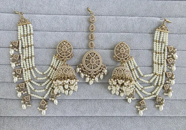 Antique Polki Kundan bahubali Jhumka/Indian Jewelry/Pakistani/Punjabi/Indian/Statement earring/Bridal earring/Indian wedding/Jhumka earrings