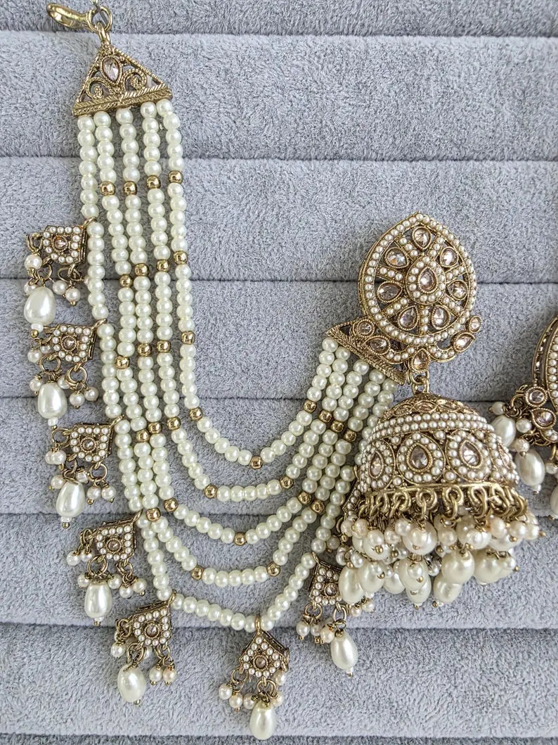 Antique Polki Kundan bahubali Jhumka/Indian Jewelry/Pakistani/Punjabi/Indian/Statement earring/Bridal earring/Indian wedding/Jhumka earrings