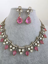 Pink Doublet Moissanite Kundan Necklace/Kundan Choker/Bollywood Jewelry/Indian wedding/Bridal jewelry/Indian Wedding/Pakistani/Punjabi