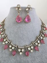 Pink Doublet Moissanite Kundan Necklace/Kundan Choker/Bollywood Jewelry/Indian wedding/Bridal jewelry/Indian Wedding/Pakistani/Punjabi