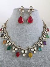 Navratan Doublet Moissanite Kundan Necklace/Kundan Choker/Bollywood Jewelry/Indian wedding/Bridal jewelry/Indian Wedding/Pakistani/Punjabi
