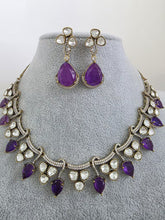 Purple Doublet Moissanite Kundan Necklace/Kundan Choker/Bollywood Jewelry/Indian wedding/Bridal jewelry/Indian Wedding/Pakistani/Punjabi