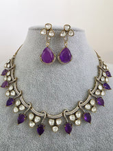 Purple Doublet Moissanite Kundan Necklace/Kundan Choker/Bollywood Jewelry/Indian wedding/Bridal jewelry/Indian Wedding/Pakistani/Punjabi