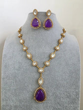 Purple Doublet Moissanite Kundan Necklace/Kundan Choker/Bollywood Jewelry/Indian wedding/Bridal jewelry/Indian Wedding/Pakistani/Punjabi