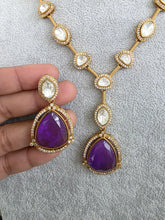 Purple Doublet Moissanite Kundan Necklace/Kundan Choker/Bollywood Jewelry/Indian wedding/Bridal jewelry/Indian Wedding/Pakistani/Punjabi