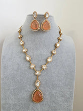 Peach Doublet Moissanite Kundan Necklace/Kundan Choker/Bollywood Jewelry/Indian wedding/Bridal jewelry/Indian Wedding/Pakistani/Punjabi