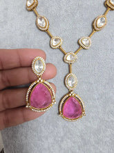 Pink Doublet Moissanite Kundan Necklace/Kundan Choker/Bollywood Jewelry/Indian wedding/Bridal jewelry/Indian Wedding/Pakistani/Punjabi