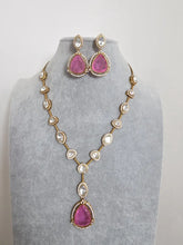 Pink Doublet Moissanite Kundan Necklace/Kundan Choker/Bollywood Jewelry/Indian wedding/Bridal jewelry/Indian Wedding/Pakistani/Punjabi