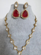 Red Doublet Moissanite Kundan Necklace/Kundan Choker/Bollywood Jewelry/Indian wedding/Bridal jewelry/Indian Wedding/Pakistani/Punjabi