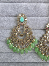 Mint Green Mirror Tikka Earrings set/Maang Tikka/Teeka/Tika/MirrorJewelry/Bollywood/Pakistani/Bridesmaid Gifts/Bridal/Indian Wedding