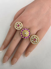 Bridal Double Finger Ruby Kundan Polki Ring/Adjustable Ring/ Pakistani Jewelry/ Indian Jewelry/Bollywood Jewelry/Indian Wedding