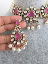 Pink Doublet Moissanite Pearl Kundan Necklace/Kundan Choker/Bollywood Jewelry/Indian wedding/Bridal jewelry/Indian Wedding/Pakistani/Punjabiv