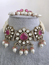 Pink Doublet Moissanite Pearl Kundan Necklace/Kundan Choker/Bollywood Jewelry/Indian wedding/Bridal jewelry/Indian Wedding/Pakistani/Punjabiv