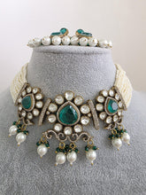 GreenDoublet Moissanite Pearl Kundan Necklace/Kundan Choker/Bollywood Jewelry/Indian wedding/Bridal jewelry/Indian Wedding/Pakistani/Punjabi