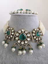 GreenDoublet Moissanite Pearl Kundan Necklace/Kundan Choker/Bollywood Jewelry/Indian wedding/Bridal jewelry/Indian Wedding/Pakistani/Punjabi