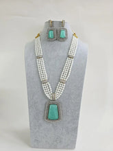 Mint Green Doublet Pearl CZ Diamond long necklace/Indian jewelry/Doublet rani haar/Mala necklace set/Indian Wedding/Indian Pakistani Jewelry