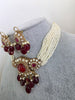 Ruby Red Doublet Moissanite Pearl Kundan Necklace/Kundan Choker/Bollywood Jewelry/Indian wedding/Bridal jewelry/Pakistani/Punjabi