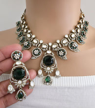 Green Moissanite Polki Kundan Necklace/Designer Kundan Choker/Bollywood Jewelry/Indian wedding/Bridal jewelry/Pakistani/Punjabi,Premium set